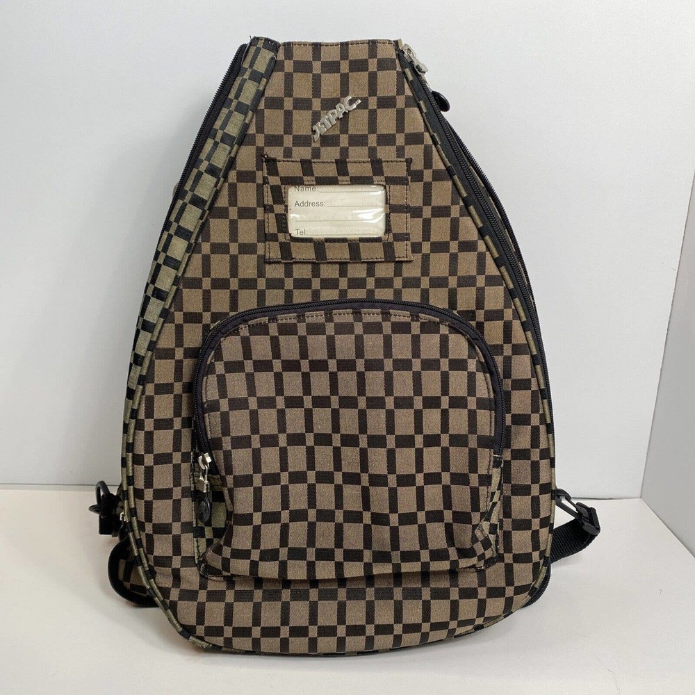 Jet Pac Lynne Designed By Tauchen Sling Tennis Racket Backpack Brown And Black